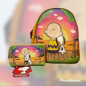 Loungefly Snoopy Sunset Mini Backpack And wallet set